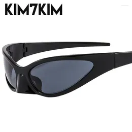 Sunglasses Steampunk Cat Eye Y2k Women Men Fashion Luxury Brand Designer Sports Sun Glasses Lady Retro Wrap Around Bat Sunglass