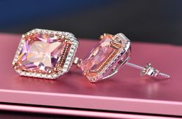 Pink Arrival Friends 18K White Gold Plated Earings Big Diamond Earrings for Women White Zircon Earrings4854930