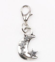 20pcslot DIY Moon Star Floating Locket Charms Dangle Pendant with Lobster Clasp Fashion Jewelrys As Gift7643678