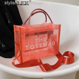 Shoulder Bags Clear PVC Large Branded The Tote Bag Designer Mesh Shoulder Purses Transparent Women Jelly Hand Bag Casual Beach Sho228R