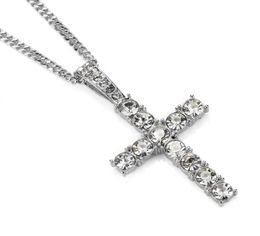 Fashion Men Hip Hop Stainless Steel Jewellery Pendant Necklace Full Rhinestone Design Silver Colour Chain Jewellery Mens Necklaces4921187