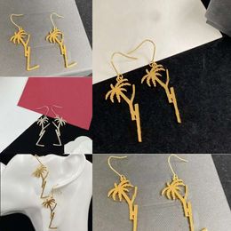 Stud Luxury Women Stud Earrings Designer Jewellery Palm Tree Dangle Pendant 925 Silver Earring Y Party Studs Gold Hoops Engagement