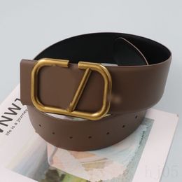 Popular luxury belt leather belts for women designer metal buckle travel simple leisure business ceintura solid color waist retro classic belt black brown YD021 B4