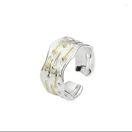 Cluster Rings Three-dimensional Relief Meteor Shower Ring For Women Fashionable Irregular 925 Silver Lady Index Finger Accessory Gold