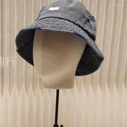 Berets Fashion Classic Trendy Luxury Designer Washed Denim Logo Fisherman Hat Streetwear Letter Pot Cap Unisex I1