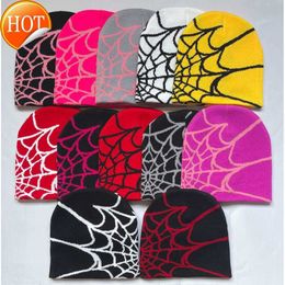 Bead Caps Manufacturers Spot Knitted Hats Mens and Womens Jacquard Cross-border Autumn Winter Outdoor Cycling Spider Webs Europea