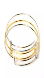 Wholesale- Hot Selling Gold/Rhodium Pted Adjustable Expandable Iron Bangle Bracelet Fashion Bracelets for Women Jewelry8852018