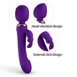 Vibrators Banndo Women s Peter Charging Av Shaker Masturbation Device Double Headed Rabbit Supplies 240224