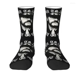 Men's Socks Kawaii Rock Singer Lemmys Retro Dress Unisex Warm Breathbale 3D Printed King Of Spades Crew