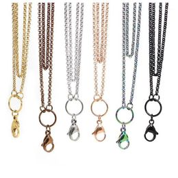 Whole-Panpan 32 inches Stainless steel rolo chain floating locket chains necklace chain1229j