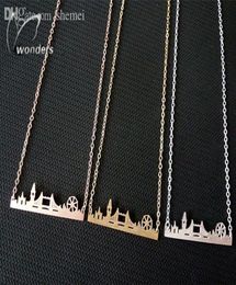 Whole2015 Skyline Fashion Jewelry GoldSilverRose Gold Friendship Gift Stainless Steel Cityscape London Necklace Pendant5757876