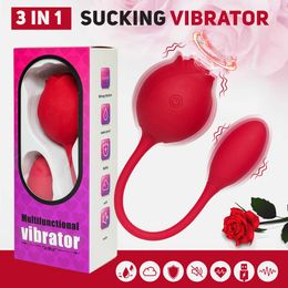 Vibrators New Tongue Licking and Sucking Rose Double Head App Fun Jumping Egg Female Masturbation Device G spot Stimulation 240224