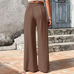 Women's Pants Women Wide Leg Lady Crotch Comfortable Yoga With Elastic Waist Pockets For Soft Ladies
