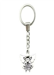 6 Pieces Key Chain Women Key Rings Fashion Keychains For Men Angels Watching Over Me 20x19mm4716857