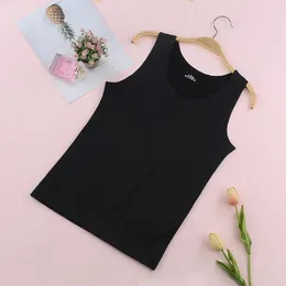 Camisoles & Tanks Seamless Vest Women's Summer Ice Silk Tank Tops Slim Fit Solid Color Sleeveless Undershirts For Thermal Inner Wear