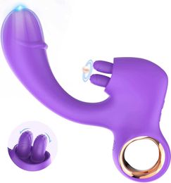 Vibrators Banndo Double Shake Tongue Licking Penile Vibration Rod G point Stimulation Swing Av Female Massage 240224