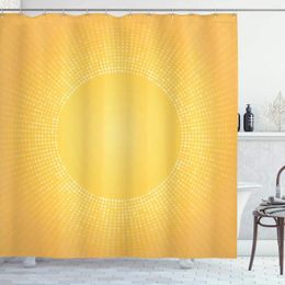 Shower Curtains Yellow Curtain Moden Digital Image Of The Sun With Sunshine In Cool Circular Pixels Artwork Cloth Fabric Bath