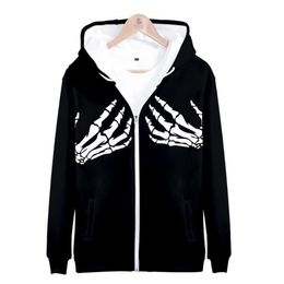 Men's Hoodies & Sweatshirts Skeleton Skull Hand 3D Print Funny Hoodie Women Men Harajuku Sweatshirt Pullover Hooded Zipper Ja220P