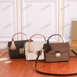 Damier Azur CROISETTE Handle Bag N53000 N41581 Women Deisgner Leather Business Handbag With Tassel S-lock CrossBody205R