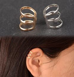 1pcs Fashion Punk Rock Ear Clip Wrap Cuff Clip on earrings piercing No Gold Silver Bronze women men Jewellery party6749469