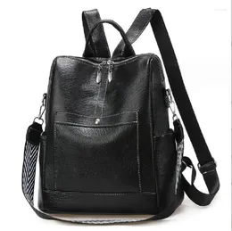 School Bags High Quality Leather Backpack Women Vintage Shoulder Multifunction Travel For Girls Bagpack