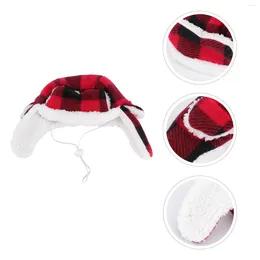 Dog Apparel Pet Windproof Hood Plush Cap Hats Golden Retriever Casual Adjustable Elastic Band For Pets Winter Beret