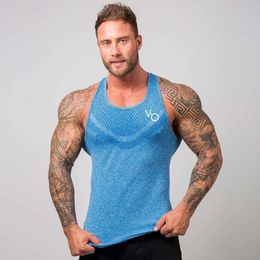 Mens Summer Brand Fitness Tank Top Bodybuilding Gyms Clothing Man Sleeveless Shirts Slim Fit Vests Singlets Muscle Casual Tops 240220