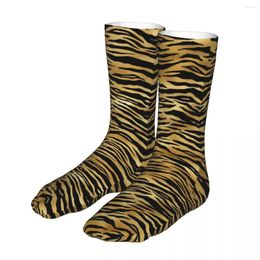 Men's Socks Fashion Women's Hip Hop Gold Tiger Stripes Animal Leopard Sport Spring Summer Autumn Winter