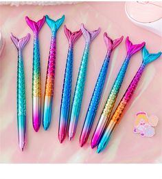 Moda Kawaii Kolorowa syrena Pens