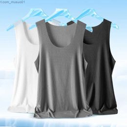 Men's Tank Tops 3Pcs Summer Men Solid Colour Sleeveless Vest Breathable Sports Ice Silk Cool T-shirt Casual Gym Quick Dry Tank Tops UndershirtsL2402