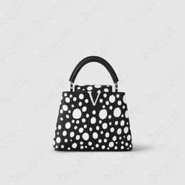 Yayoi Kusama Collection Capucines BB Designer Shoulder Bag Taurillon Leather Infinity Dots Print Luxury Handbag Lady Purse Woman C2363