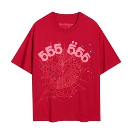 2024 Ins Brand Designer Men's T-shirts Spider Tee Sp5der T Shirt Young Thug 555555 Pink Letter Print Top Quality 100% Cotton Loose Oversize 391