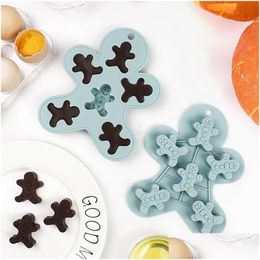 Sushi Tools Christmas Cookie Mould Sile Easy Release Fondant Ice Lattice Halloween Gingerbread Man Baking Chocolate Drop Delivery Home Dhtmj