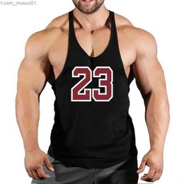 Men's Tank Tops Vests Bodybuilding Shirt Men Gym Top Men Mens Singlets Top for Fitness Muscular Man Sleeveless Sweatshirt Stringer ClothingL2402