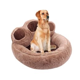 Kennels Pens Long P Super Soft Pet Cat Bed Kennel Dog Round Winter Warm Slee Bag Puppy Cushion Mat Portable Supplies Drop Delivery Dht80