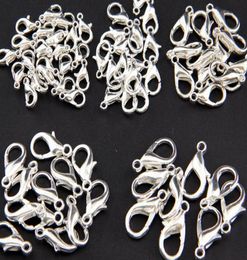 10mm21mm Jewelry Findings Alloy antique Silver Rhodium lobster clasp Hooks for necklace bracelet chain7787306