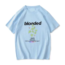 Mens t Shirts Frank O-ocean Blond Caual Short-sleeved Trendy Design Floral Graffiti Art T-shirt for Men/women Loose Pure O-neck Cotton Tops