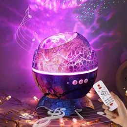 Dinosaur Eggshell Galaxy Projector Starry Sky Night Light Bluetooth Ser Cute Game Room Decoration Childrens Gift LED Nebula 240220