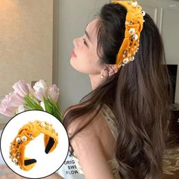 Bandanas Embroidered Headband Girls Hair Hoop Elegant Bridal With Faux Pearls Rhinestone Embellishments For Brides Weddings