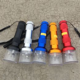 Colourful Aluminium Smoking Portable Automatic Electric Dry Herb Tobacco Grind Spice Miller Grinder Crusher Grinding Chopped Muller Cigarette Pipes Holder DHL