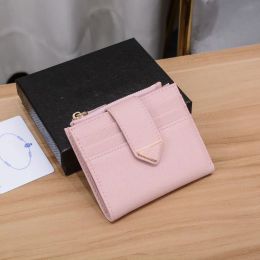 2024 NEW Designer leather Wallet Stylish Men Women Folding zipper triangle Wallets Purse Card Holder Notes Money Purses With Box Flip Wallet Multiple styles