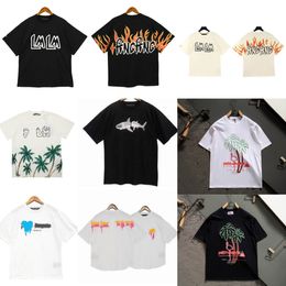 Designer Luxury Palmes Angels shirt mens women Coconut Tree Couple Short Sleeve Shirt Pattern Inkjet Graffiti Printing Fashion Casual Tees Mens Tops