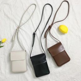 Evening Bags Women Mini Shoulder Mobile Phone Ladies Retro Soild PU Crossbody Small Square Purses Handbags