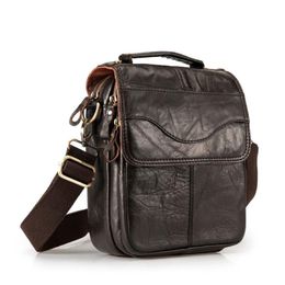 Shoulder Bags Quality Original Leather Male Casual Messenger Bag Cowhide Fashion Cross-body 8 Pad Tote Mochila Satchel 144305j