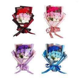 Decorative Flowers Soap Rose Flower Centrepieces Valentines Day Gifts For Her Decoration Bouquet Anniversary Party Pography Props