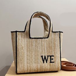 Straw Beach Bags Sunshine Totes Bag Plain Shopping Handbag Letters Large Capacity Portable High Quality Letter Hardware Open Fashi266l