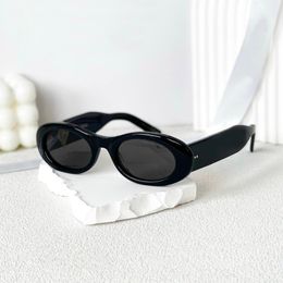 Chunky Oval Sunglasses Shiny Black Frame/Dark Grey Lenses Women Men Shades Sonnenbrille Sunnies Gafas de sol UV400 Eyewear with Box