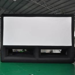 wholesale Custom size 16:9 10mWx8mH (33x26ft) blow up foldable outdoor inflatable movie projection screen with stand for Drive-In Theater