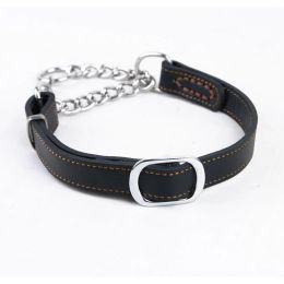 Collars FODOG Pet Dog Genuine Leather Collar Cow Leather Dog Pinch Collars For Medium Large Breeds Pitbull Mastiff Boxer Bully 2.0/2.5cm