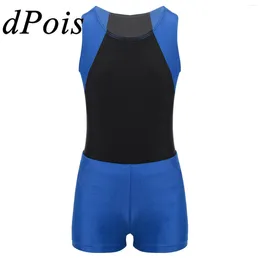 Stage Wear Kids Boys Ballet Dance Leotard Sleeveless Bodysuit Jumpsuit With Shorts Set For Gymnastics Yoga Workout Competition Costumes